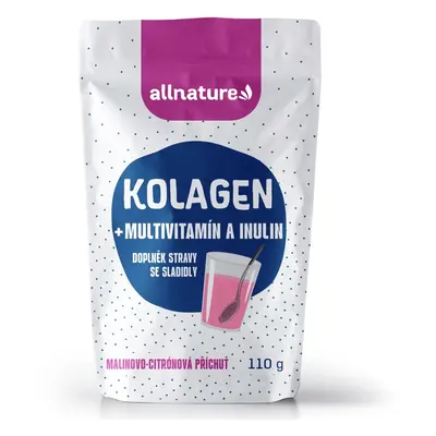 Allnature Kolagen s multivitamíny a inulinem příchuť malina a citron 110 g