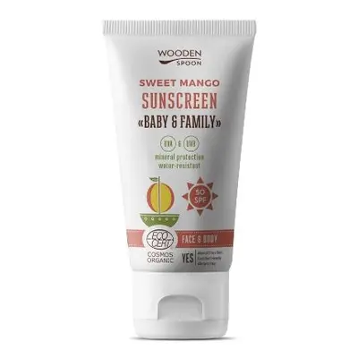 WoodenSpoon Wooden Spoon opalovací tělové mléko Mango Baby & Family SPF50 150 ml