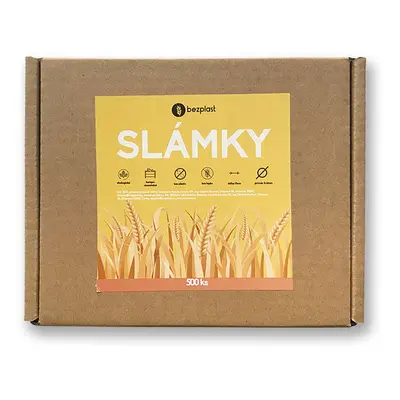 Slámky - Brčka ze slámy 21 cm - 500 ks