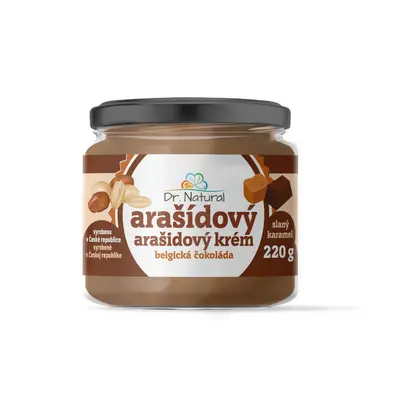 Dr. Natural Arašídový krém s belgickou čokoládou a slaným karamelem 220g