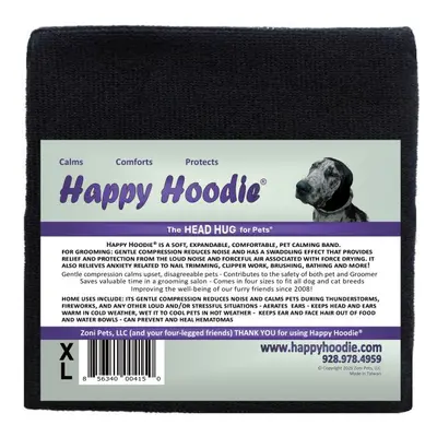 Happy Hoodie - uklidňující čelenka pro psy a kočky Barva: Černá, Velikost: L