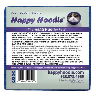 Happy Hoodie - uklidňující čelenka pro psy a kočky Barva: Modrá, Velikost: XS