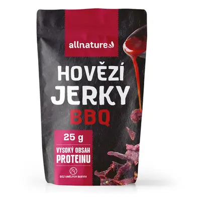 Allnature BEEF BBQ jerky - sušené hovězí maso s příchutí BBQ Hmotnost: 25g