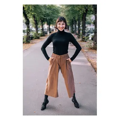 Manšestrové culottes Michele hnědé