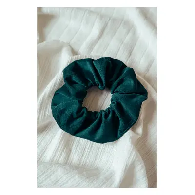 Zelená manšestrová gumička scrunchie