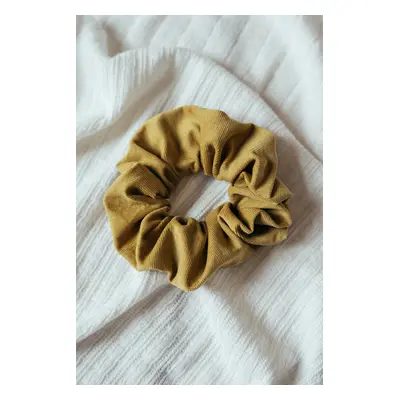 Hořčicově žlutá manšestrová gumička scrunchie