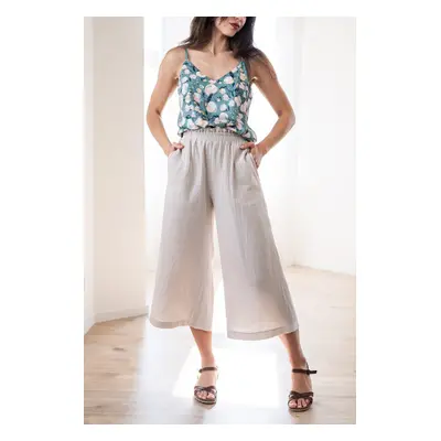 Mušelínové culottes Esme pískové