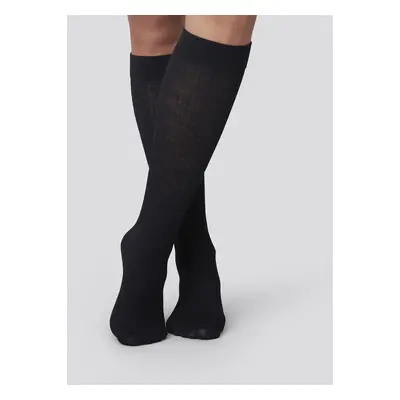 Swedish Stockings Swedish Stockings: Merino podkolenky Freja Black