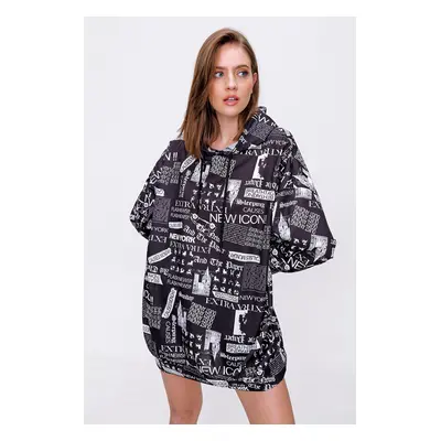 Bigdart Black Oversize Sweat Dress