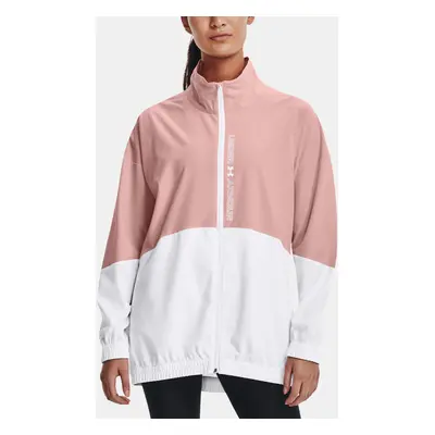 Under Armour Bunda Woven FZ Oversized Jacket-PNK - Dámské