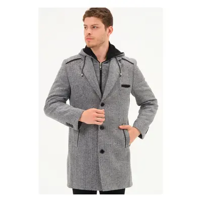 PLT8371 DEWBRRY MEN'S COAT-DIAGONAL BLACK- GREY