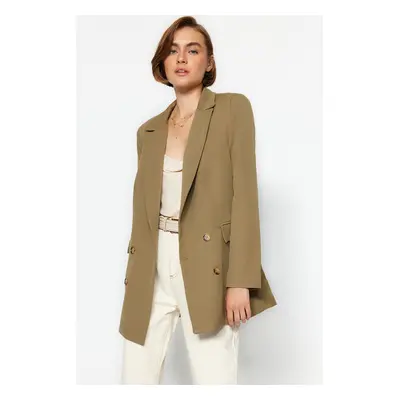 Khaki dámské oversize sako Trendyol