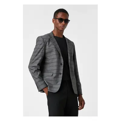 Koton Men's Gray Plaid Jacket