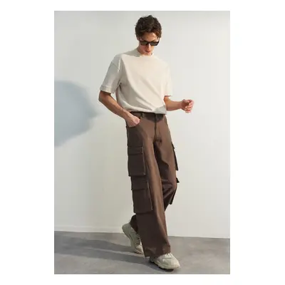 Trendyol Limited Edition Brown Premium Pocket Baggy Cargo Pants