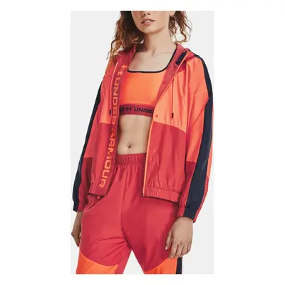 Under Armour Bunda UA Rush Woven FZ Jacket-RED - Dámské