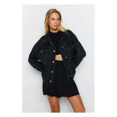 Trendyol Black Oversized Denim Jacket