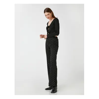 Koton Wide Leg Trousers with an Elastic Waist.