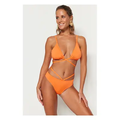 Trendyol Granátové jablko Květinový trojúhelník Tie Bikini Top