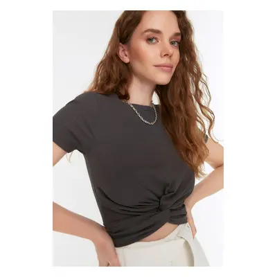 Dámský Crop Top Trendyol Anthracite