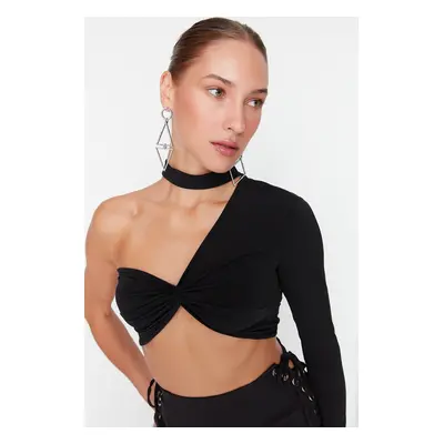 Trendyol Černý Pletený Crop Bustier