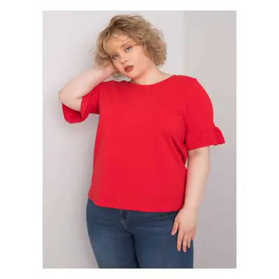 Červená halenka plus size Yareli