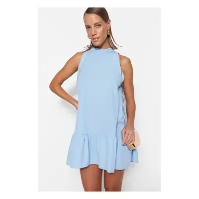 Trendyol Blue Relaxed Fit Sleeveless Mini Woven Dress