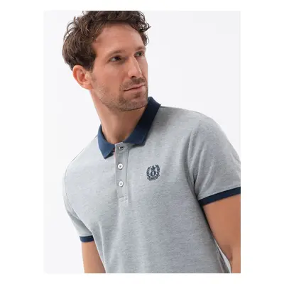 Ombre Men's polo shirt with contrasting elements