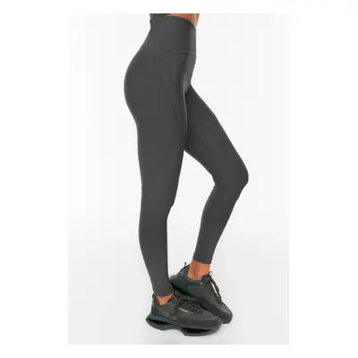 Trendyol Dark Anthracite Compression po celé délce Pletené sportovní punčocháče