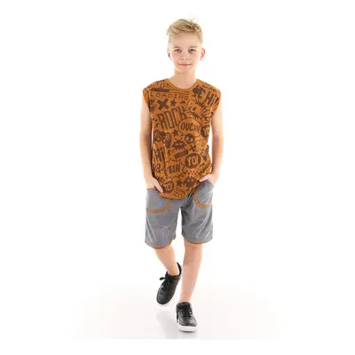 mshb&g Comics Boys Mustard T-shirt Shorts Set