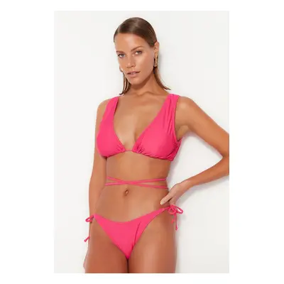 Trendyol Fuchsia Triangle Tie Bikini Top