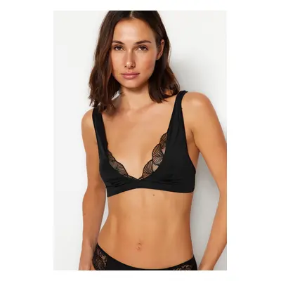 Trendyol Black Polyamide Lace Detail Bralet Bra