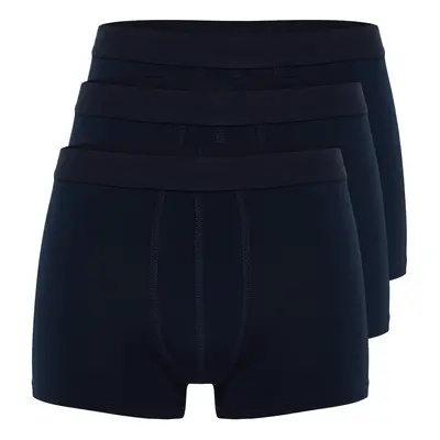 Trendyol Navy Blue Pánské Balení Základní Hladké Bavlněné Boxerky