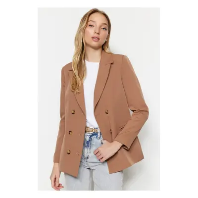 Trendyol Light Brown Regular Lined Woven Blazer Jacket