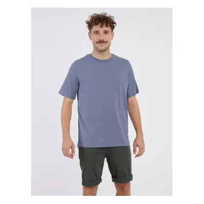 Modré pánské žíhané basic tričko Jack & Jones Organic - Pánské