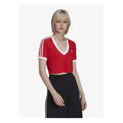 Červený dámský crop top adidas Originals - Dámské