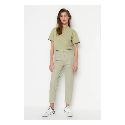 Trendyol Mint Vysoký pas Mom Jeans