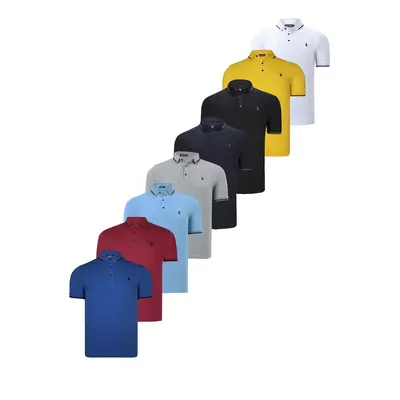 SET OF EIGHT T8586 DEWBERRY MEN'S T-SHIRT-BLACK-WHITE-NAVY-BURGUNDY-GREY-LIGHT BLUE-YELLOW-SAKS