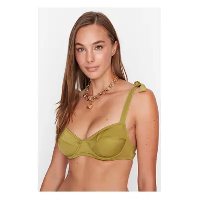 Trendyol Green Bikini Top With Tie Detailed