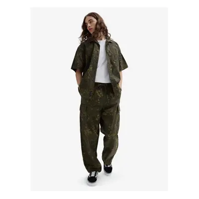 Khaki pánské vzorované kalhoty VANS Range Cargo Baggy Tapered - Pánské