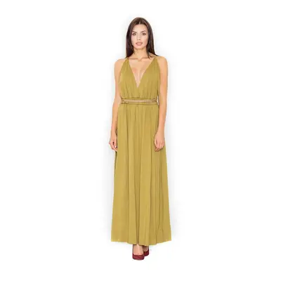 Figl Woman's Dress M483 Light Olive