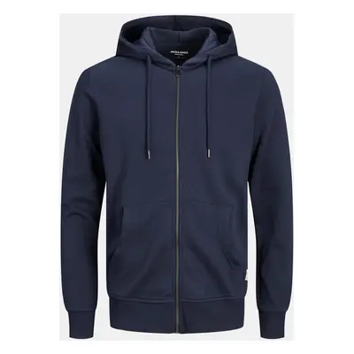 Tmavě modrá basic mikina kapucí Jack & Jones - Pánské