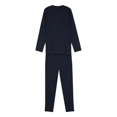 Trendyol Indigo Regular Fit Waffle Pletené Pyžamové Set