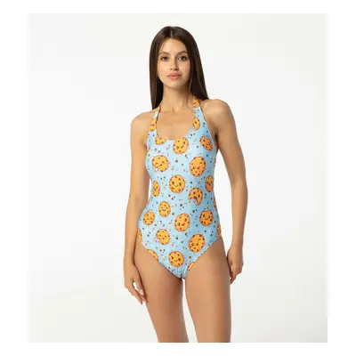 Aloha From Deer Woman's Cookies Make Me Happy Open Back Swimsuit SSOB AFD671