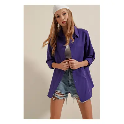 Bigdart Oversize Long Basic Shirt - Purple