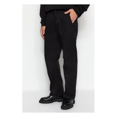 Trendyol Black Regular Fit Waist Lace Detailed Trousers