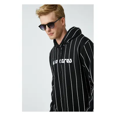 Koton Men's Black Striped Sweatshirt