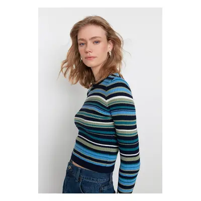 Trendyol Navy Blue Crop Knitwear Sweater