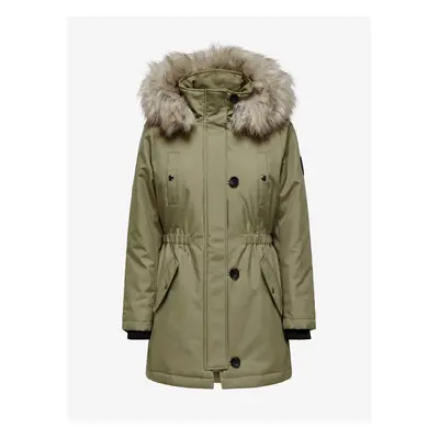 Khaki dámská parka ONLY Iris - Dámské