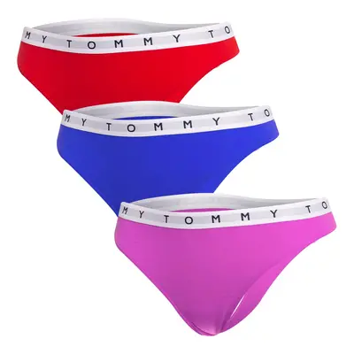 Sada tří dámských tang v červené, modré a růžové barvě Tommy Hilfiger Underwear