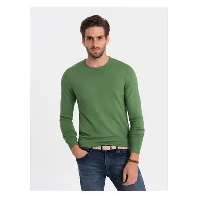 Ombre Classic men's sweater with round neckline - green